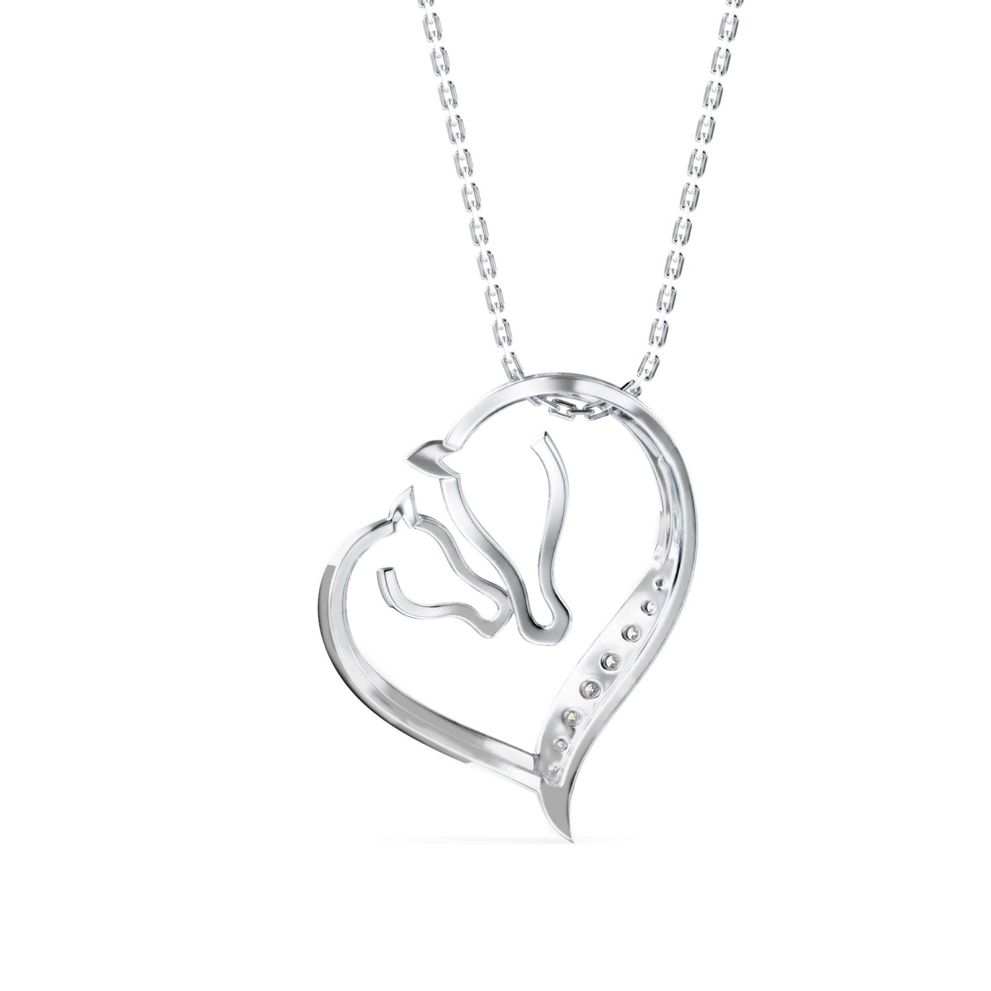 Enrich Heart Diamond Pendant White Gold