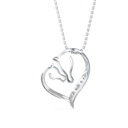 Enrich Heart Diamond Pendant White Gold