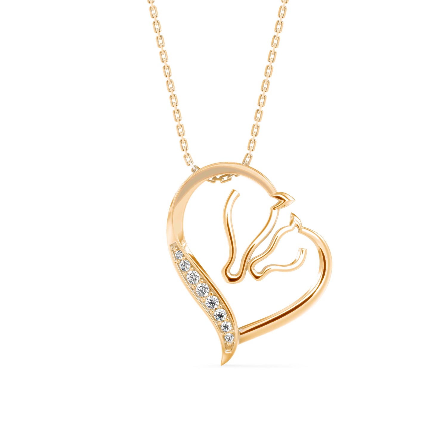 Enrich Heart Diamond Pendant Yellow Gold