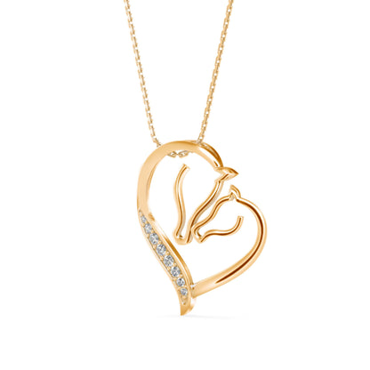 Enrich Heart Diamond Pendant Yellow Gold