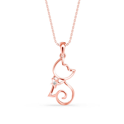 Lotus Light Diamond Pendant Rose Gold