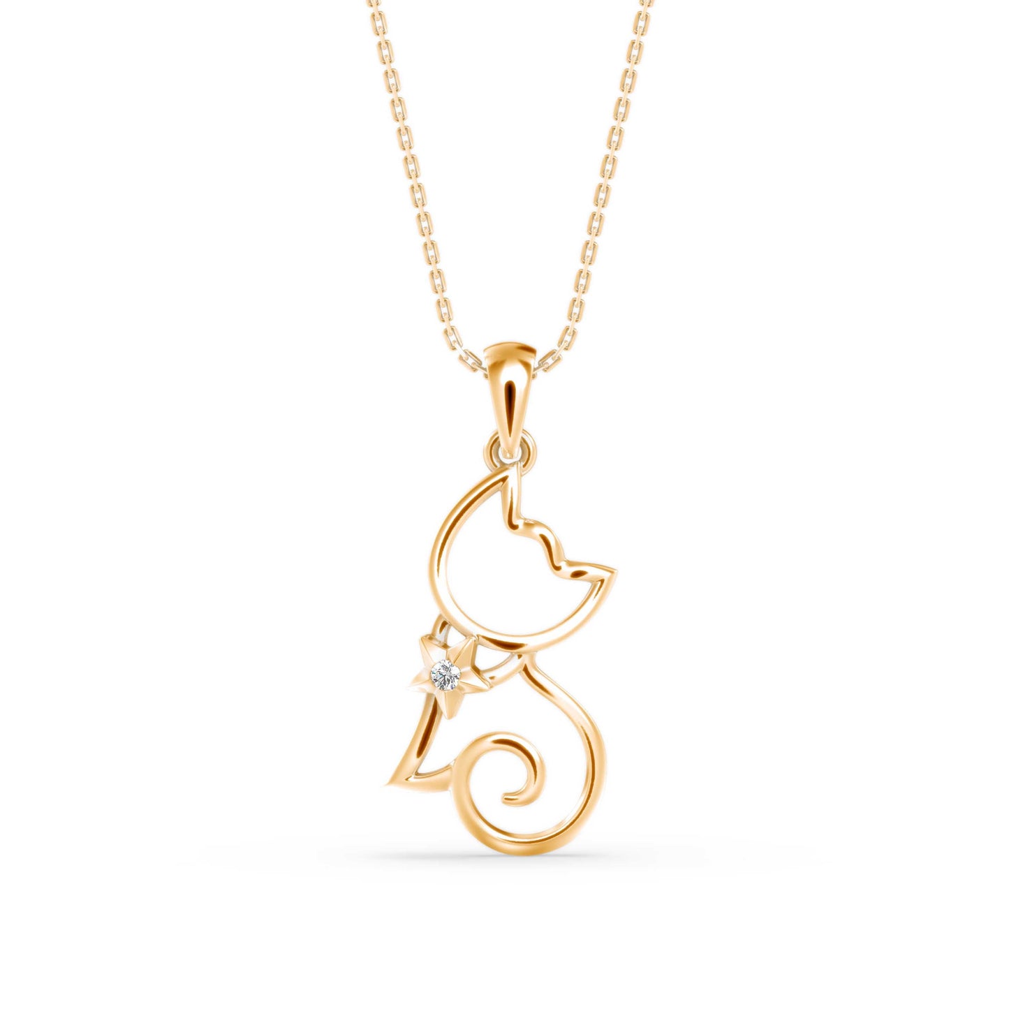 Lotus Light Diamond Pendant Yellow Gold