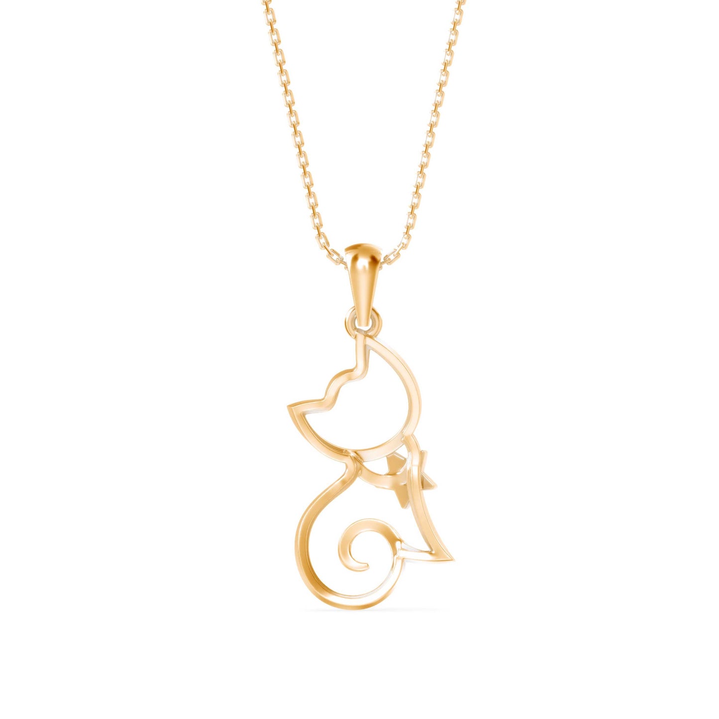 Lotus Light Diamond Pendant Yellow Gold