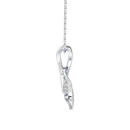 Diamond Fin Charm Pendant White Gold