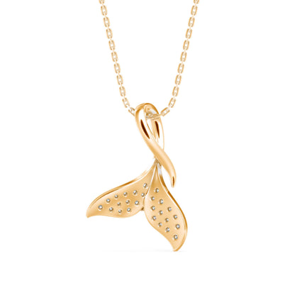 Diamond Fin Charm Pendant Yellow Gold