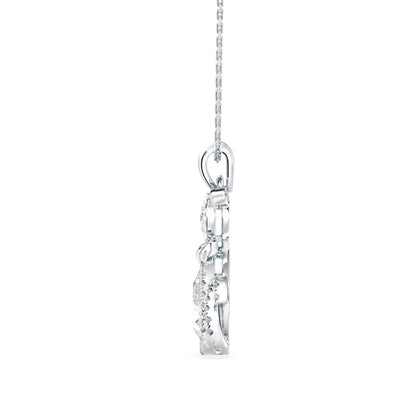 Kitty Charm Diamond Pendant Platinum