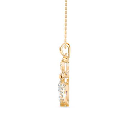 Kitty Charm Diamond Pendant Yellow Gold