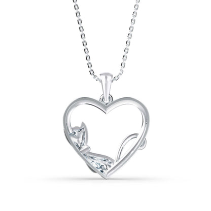 Tabby Diamond Pendant White Gold