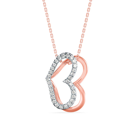 Pumpkin Heart Diamond Pendant Rose Gold