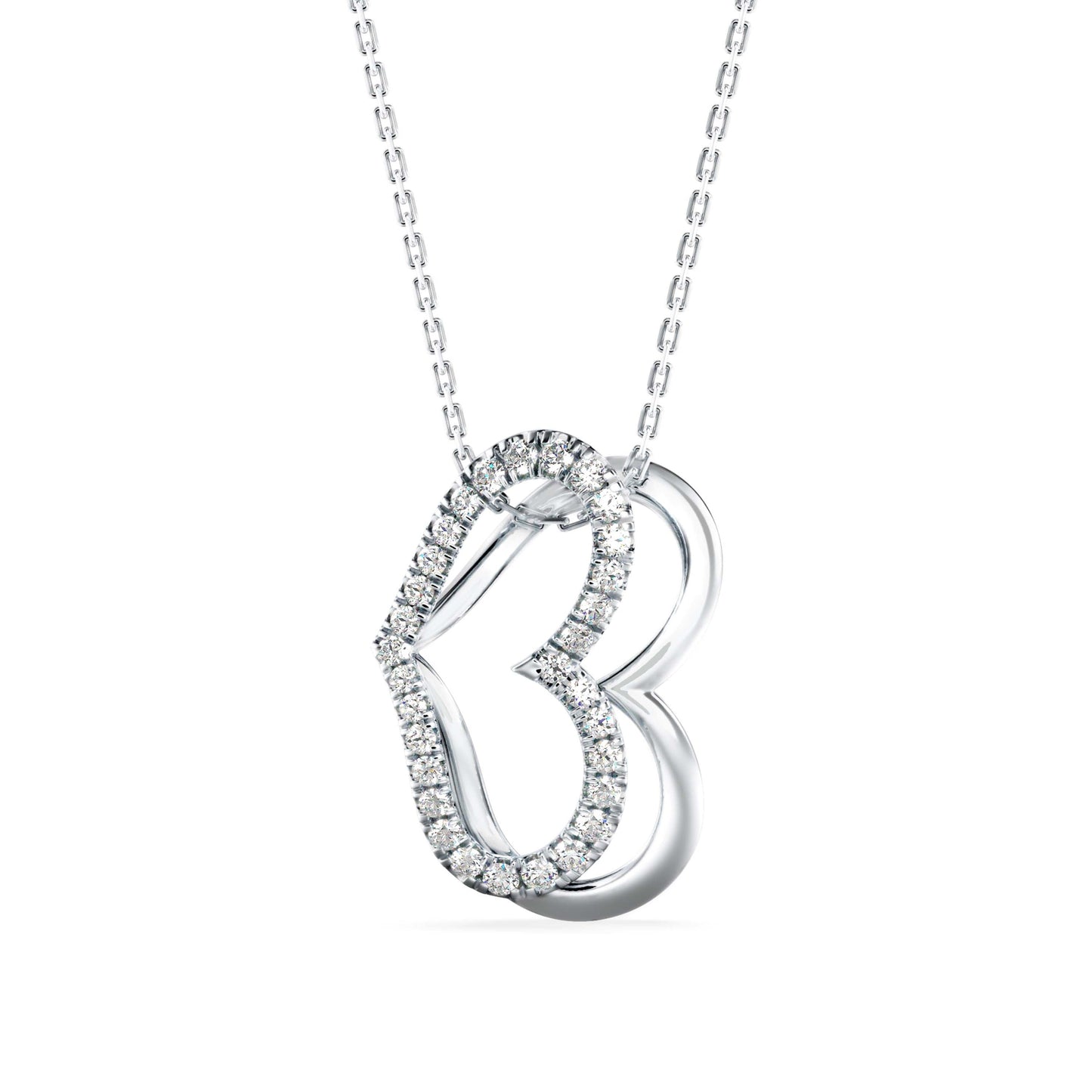 Pumpkin Heart Diamond Pendant White Gold