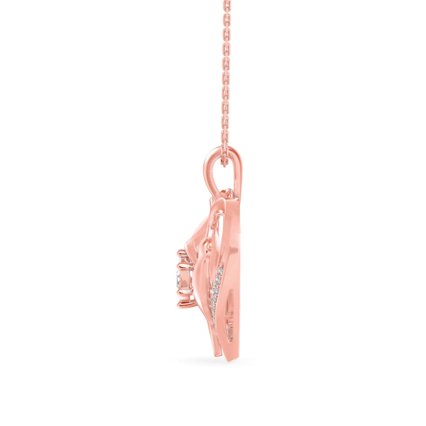 Duplet Heart Diamond Pendant Rose Gold