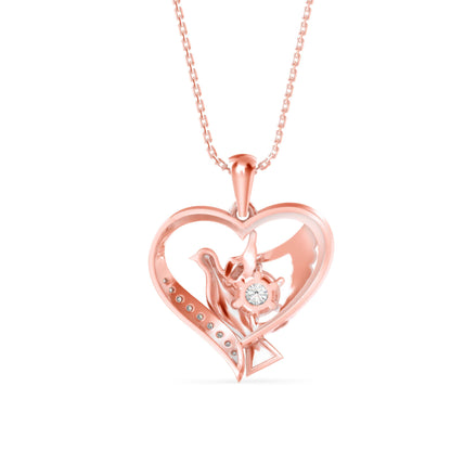 Duplet Heart Diamond Pendant Rose Gold