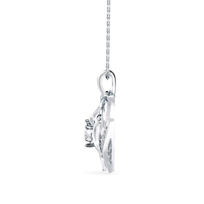 Duplet Heart Diamond Pendant Platinum