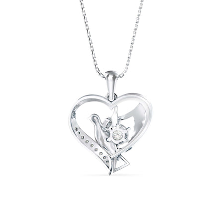 Duplet Heart Diamond Pendant Platinum