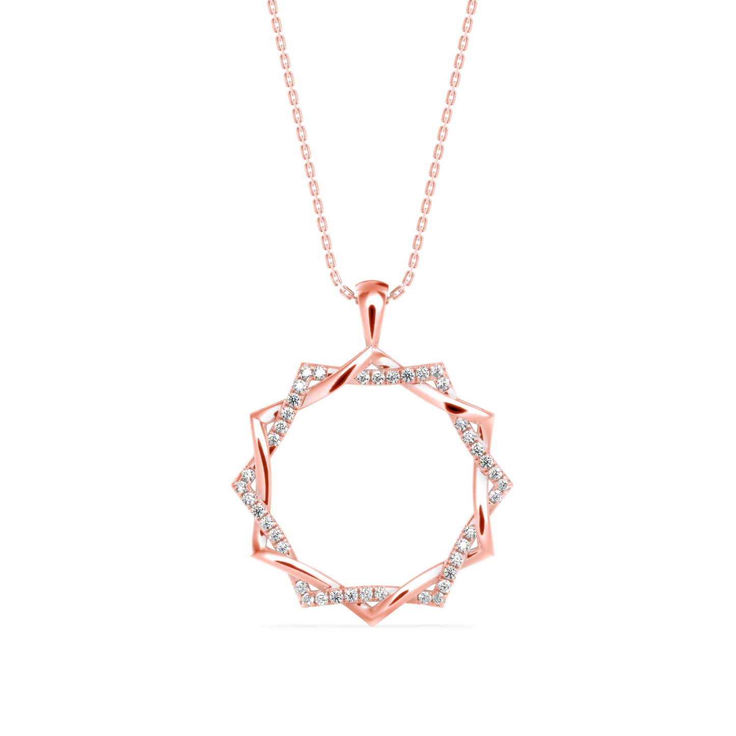 Acute Charm Diamond Pendant Rose Gold