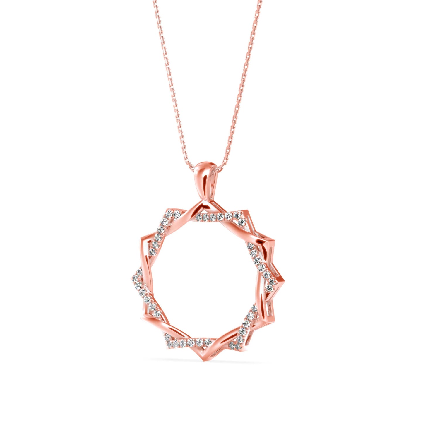 Acute Charm Diamond Pendant Rose Gold