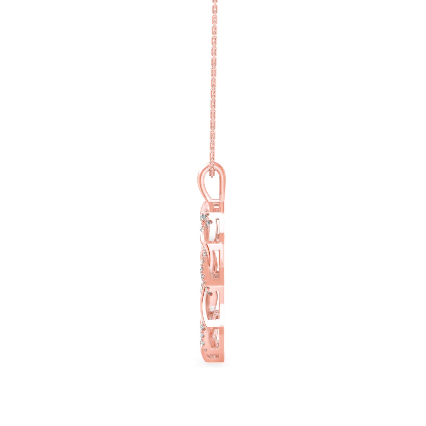 Acute Charm Diamond Pendant Rose Gold