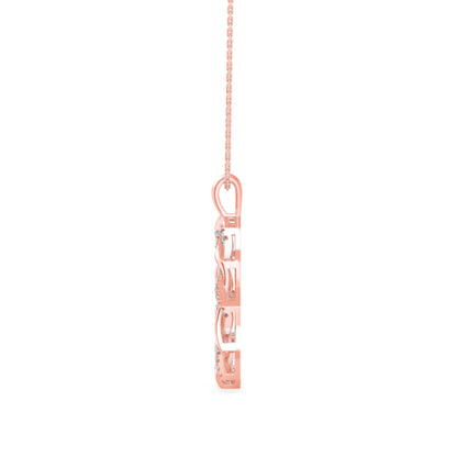 Acute Charm Diamond Pendant Rose Gold