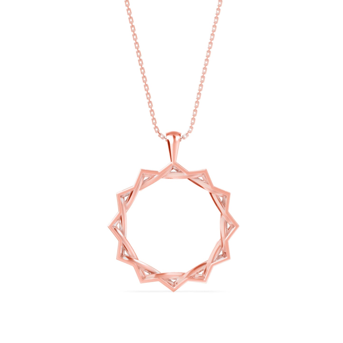 Acute Charm Diamond Pendant Rose Gold