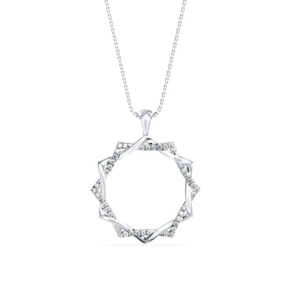 Acute Charm Diamond Pendant White Gold