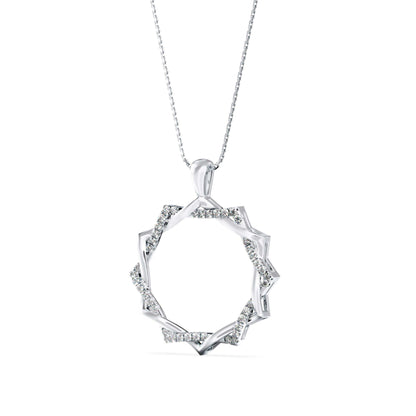 Acute Charm Diamond Pendant White Gold