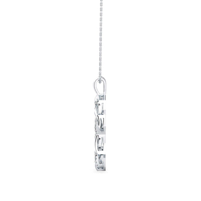 Acute Charm Diamond Pendant White Gold