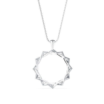 Acute Charm Diamond Pendant White Gold