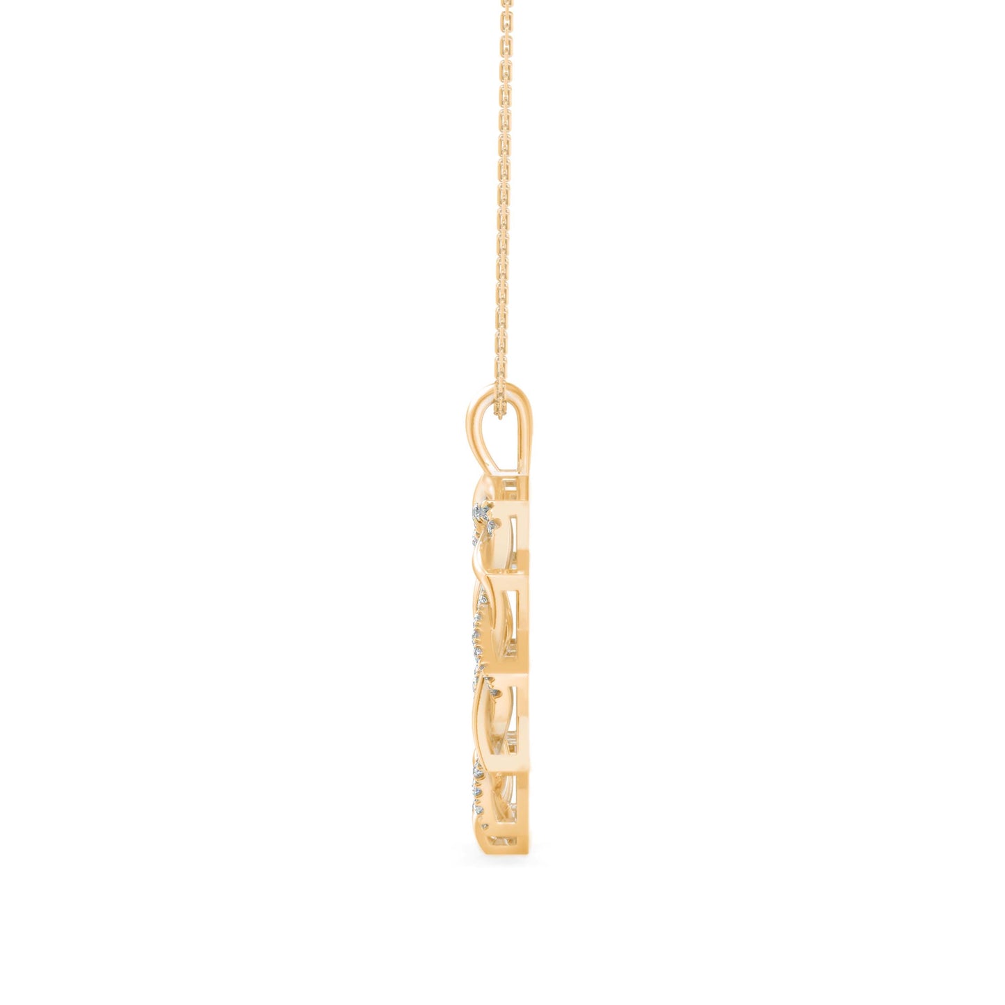 Acute Charm Diamond Pendant Yellow Gold