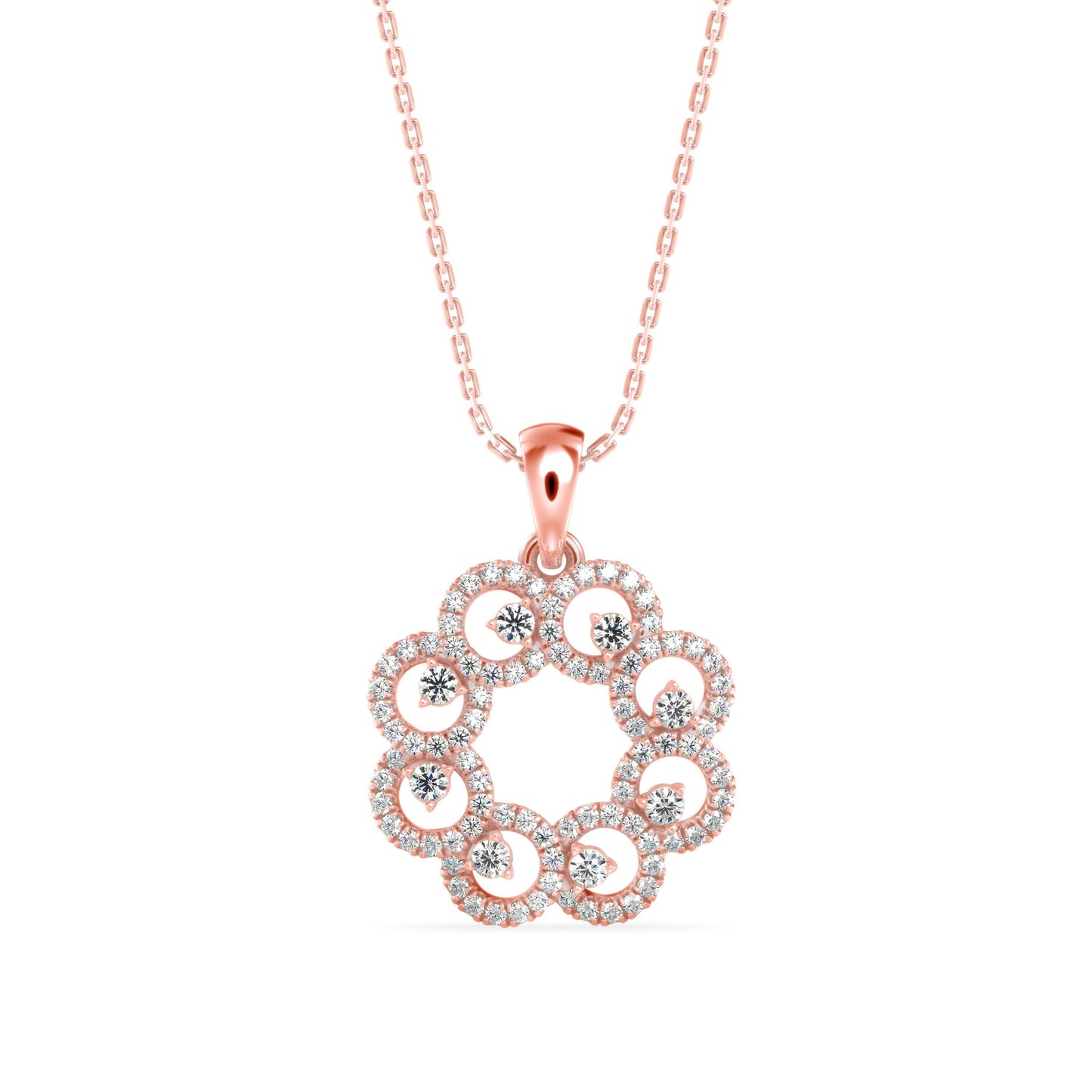 Nebula Diamond Charm Pendant Rose Gold