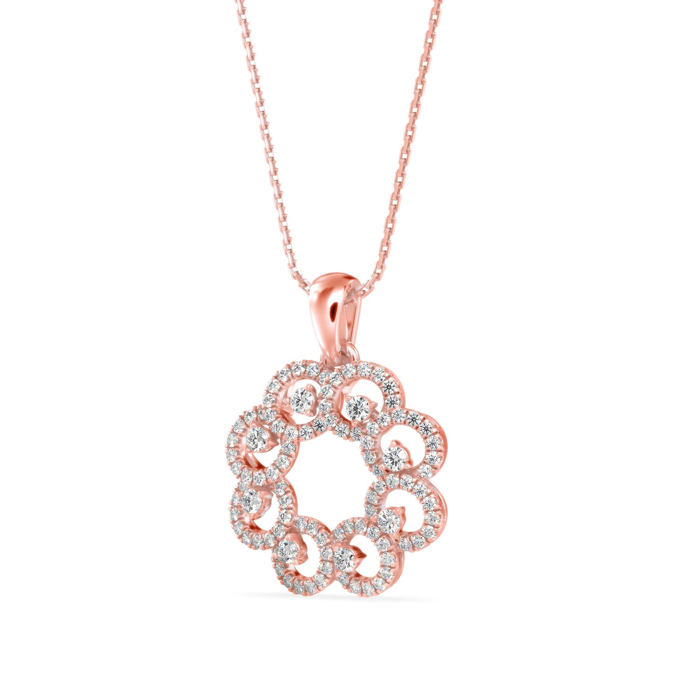 Nebula Diamond Charm Pendant Rose Gold