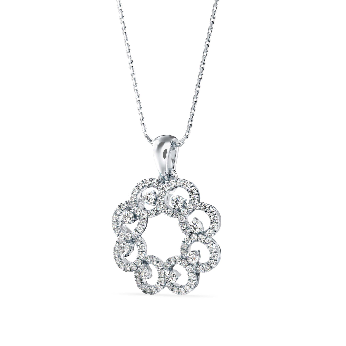 Nebula Diamond Charm Pendant Platinum