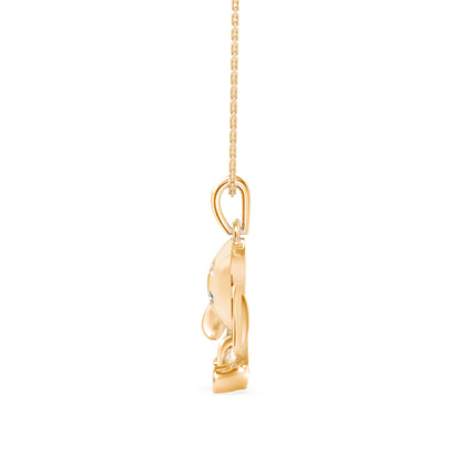 Calf Diamond Pendant Yellow Gold