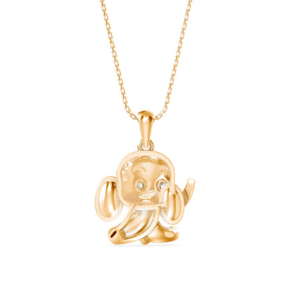 Calf Diamond Pendant Yellow Gold