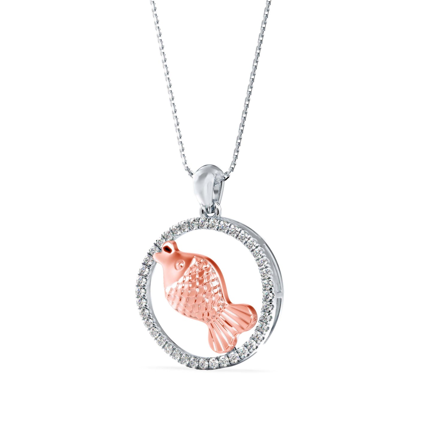 Squirtle Diamond Charm Pendant Rose Gold