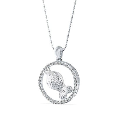 Squirtle Diamond Charm Pendant Platinum