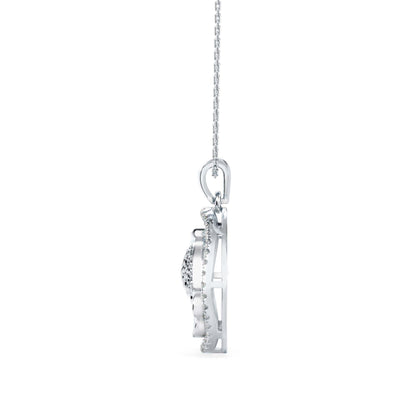 Squirtle Diamond Charm Pendant White Gold