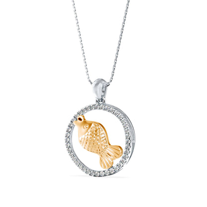 Squirtle Diamond Charm Pendant Yellow Gold