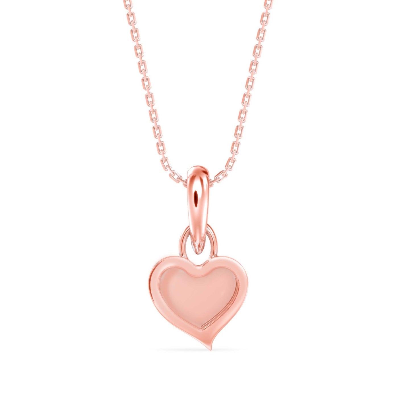 Heart Diamond Charm Pendant Rose Gold