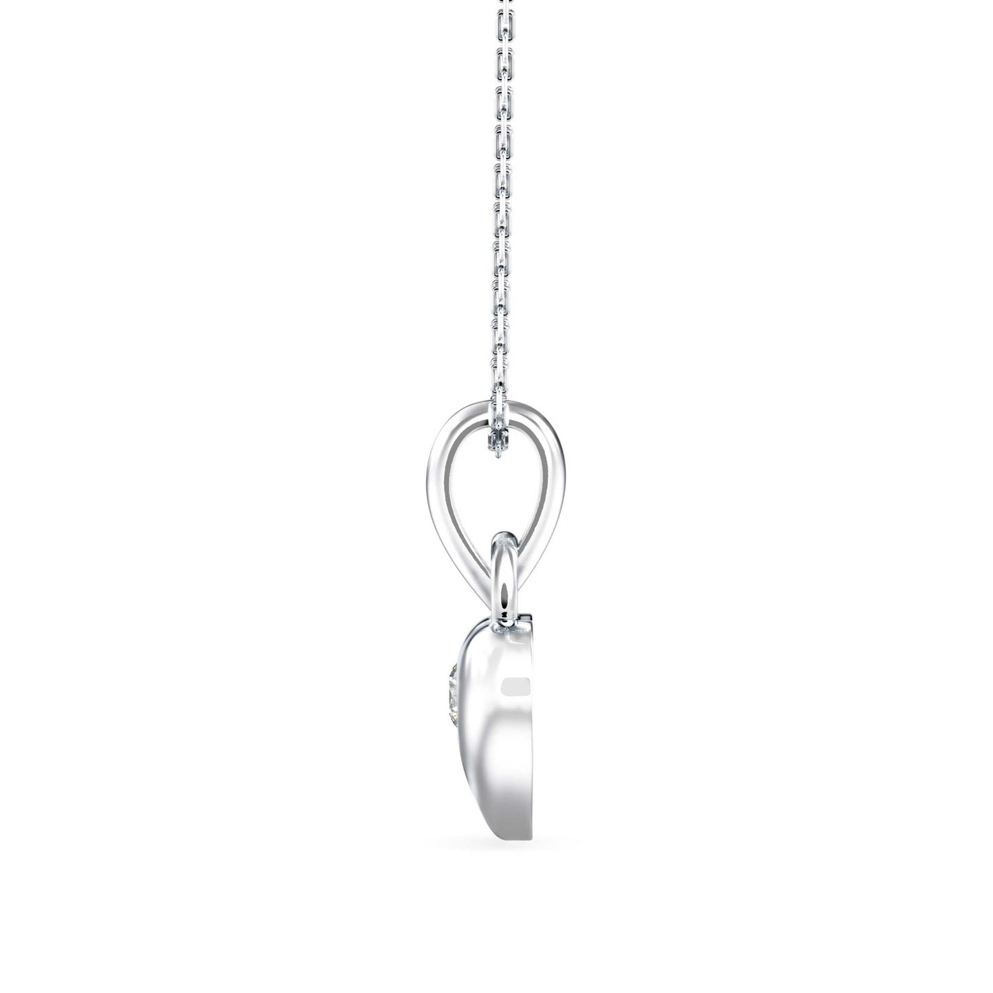 Heart Diamond Charm Pendant White Gold