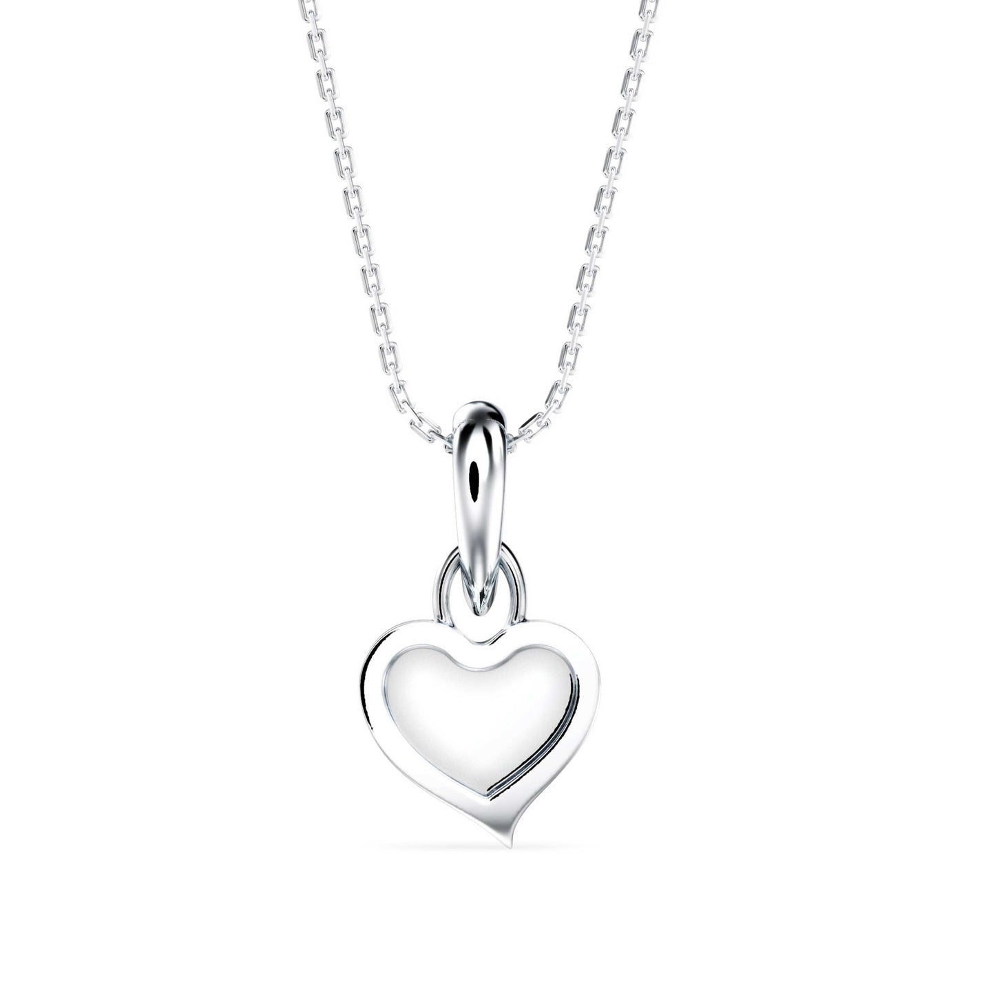 Heart Diamond Charm Pendant White Gold