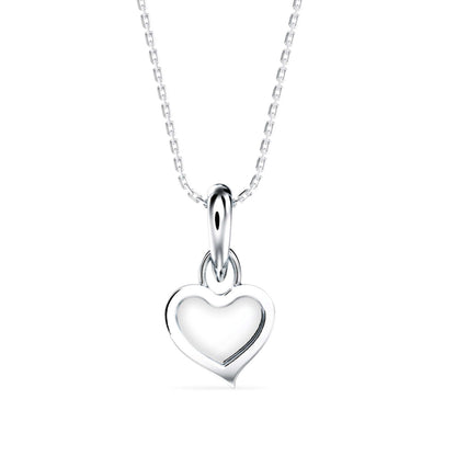 Heart Diamond Charm Pendant Platinum