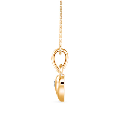 Heart Diamond Charm Pendant Yellow Gold