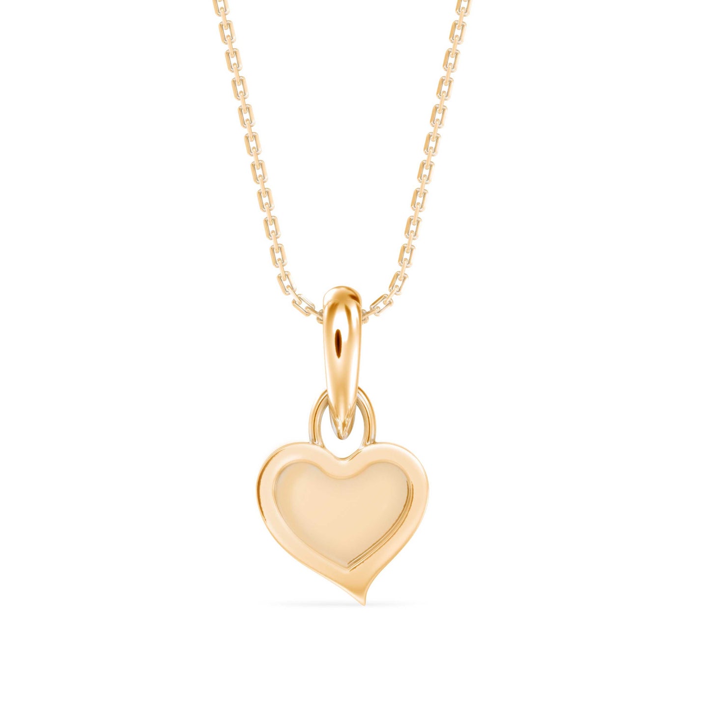 Heart Diamond Charm Pendant Yellow Gold