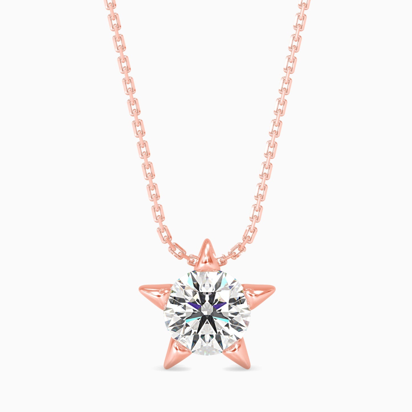 Lumiere Diamond Solitaire Pendant Rose Gold