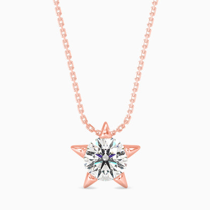 Lumiere Diamond Solitaire Pendant Rose Gold