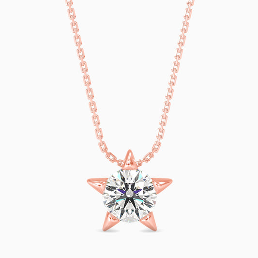 Lumiere Diamond Solitaire Pendant Rose Gold