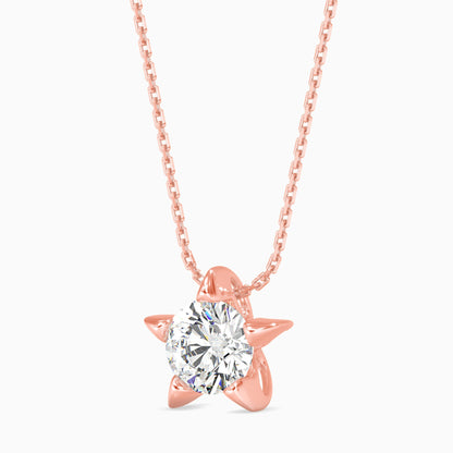 Lumiere Diamond Solitaire Pendant Rose Gold