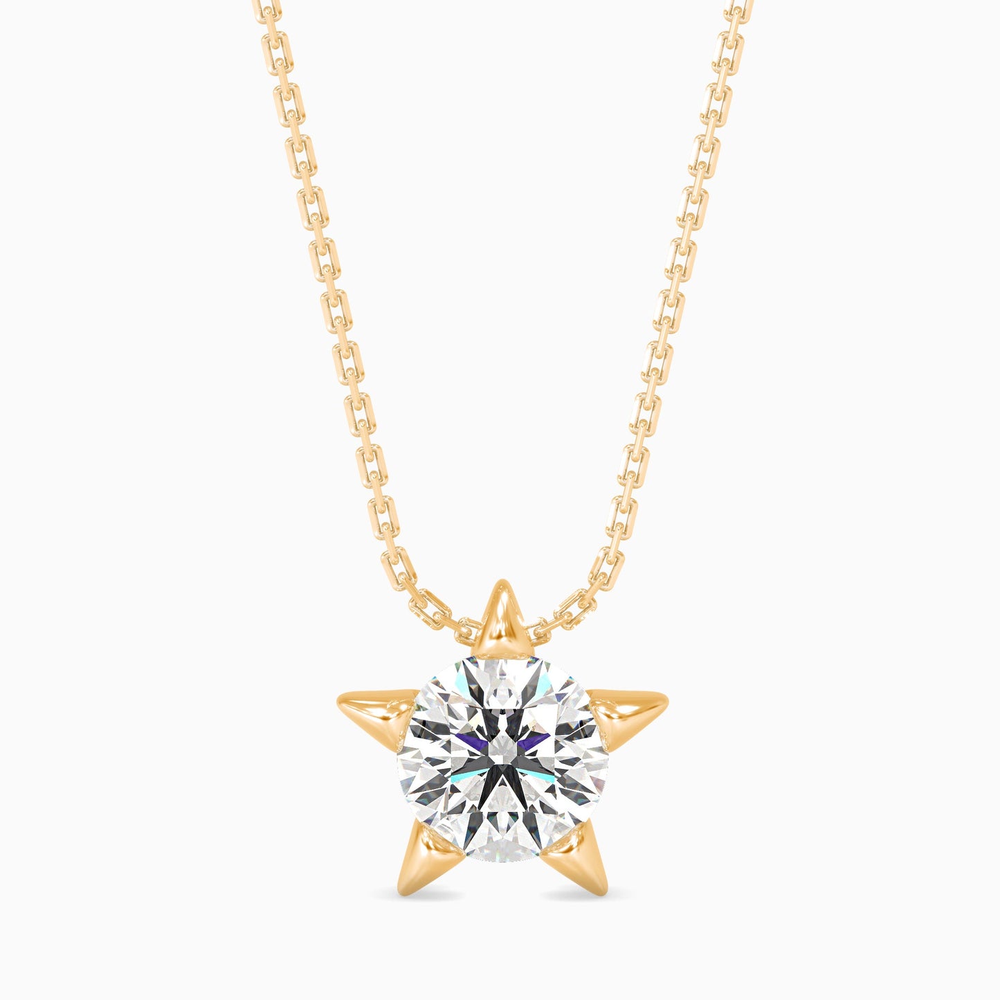 Lumiere Diamond Solitaire Pendant Yellow Gold