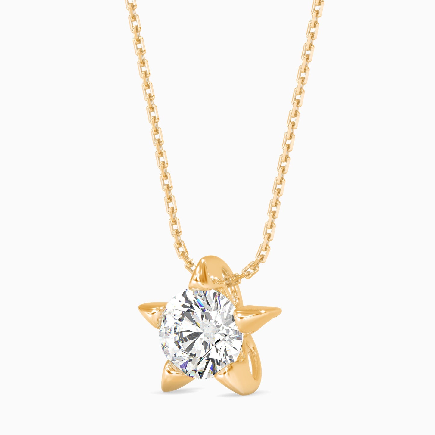 Lumiere Diamond Solitaire Pendant Yellow Gold