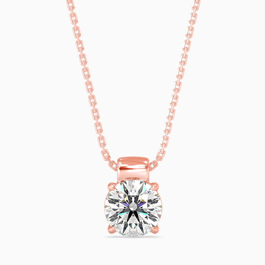 Flit Diamond Solitaire Pendant Rose Gold